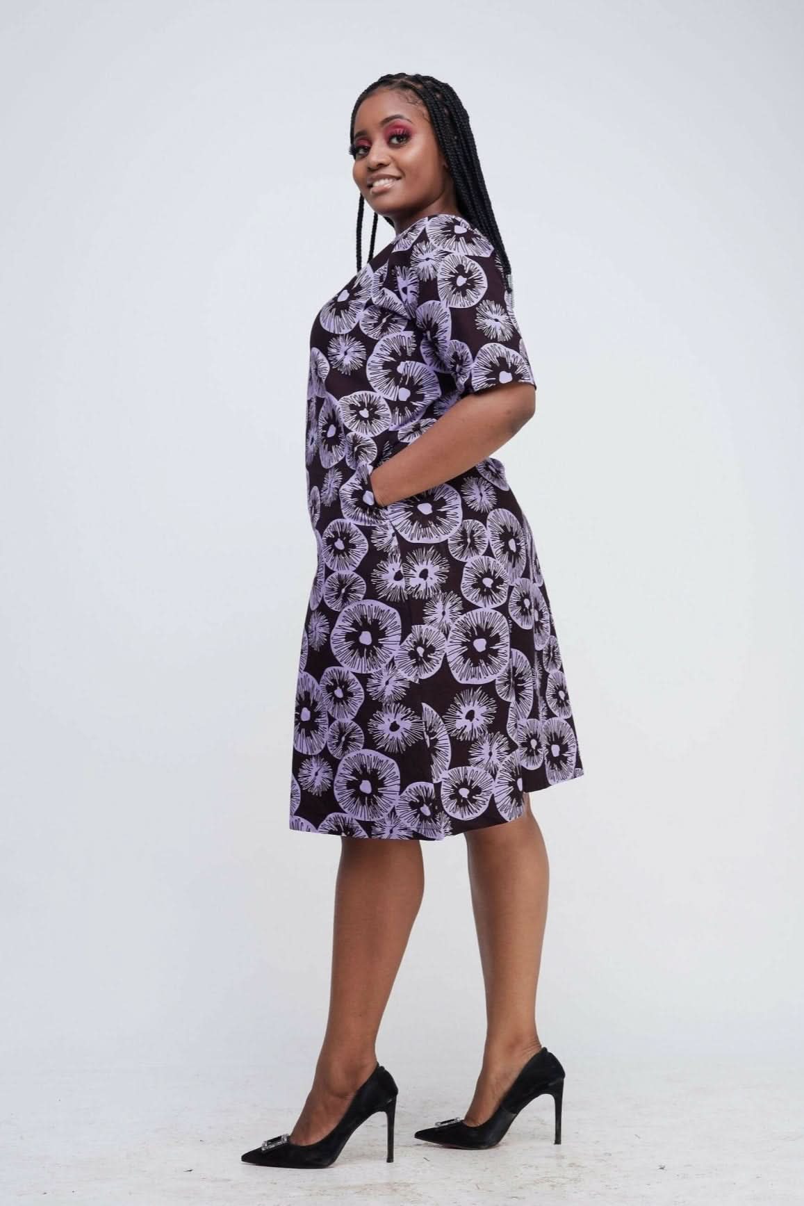 Dewuor Paloma Shift Dress - Purple - Shopzetu