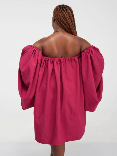 Izulu Bloom Dress - Light Maroon - Shop Zetu Kenya