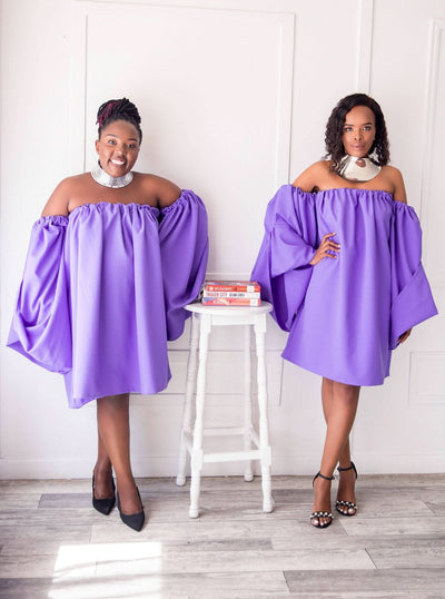 Izulu Bloom Dress - Light Purple - Shopzetu