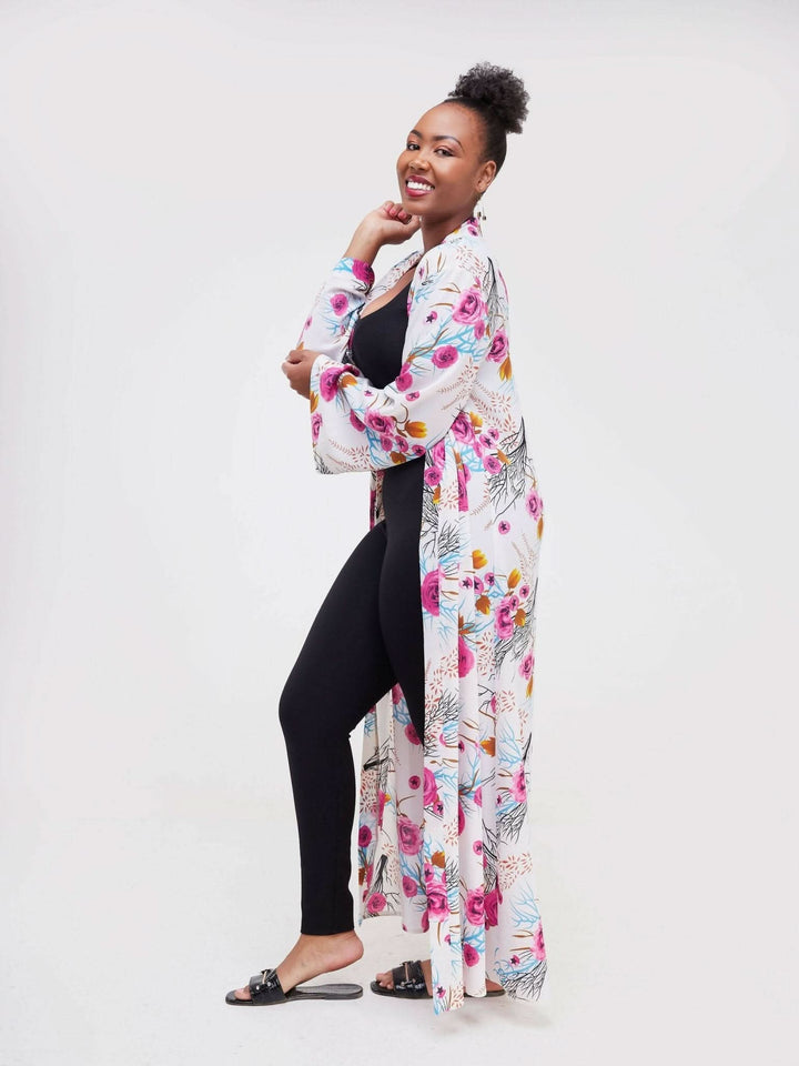 Phyls Collections Malindi Kimono - White - Shopzetu