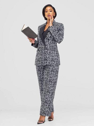 SBV Ankara Pant Suit - Black / White - Shopzetu