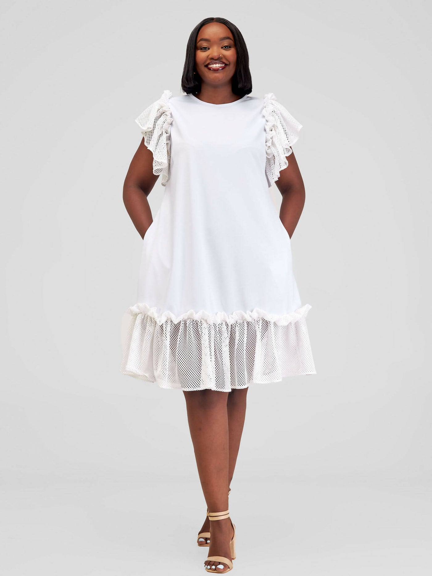 Mariste Shakira Shift Dress - White - Shopzetu