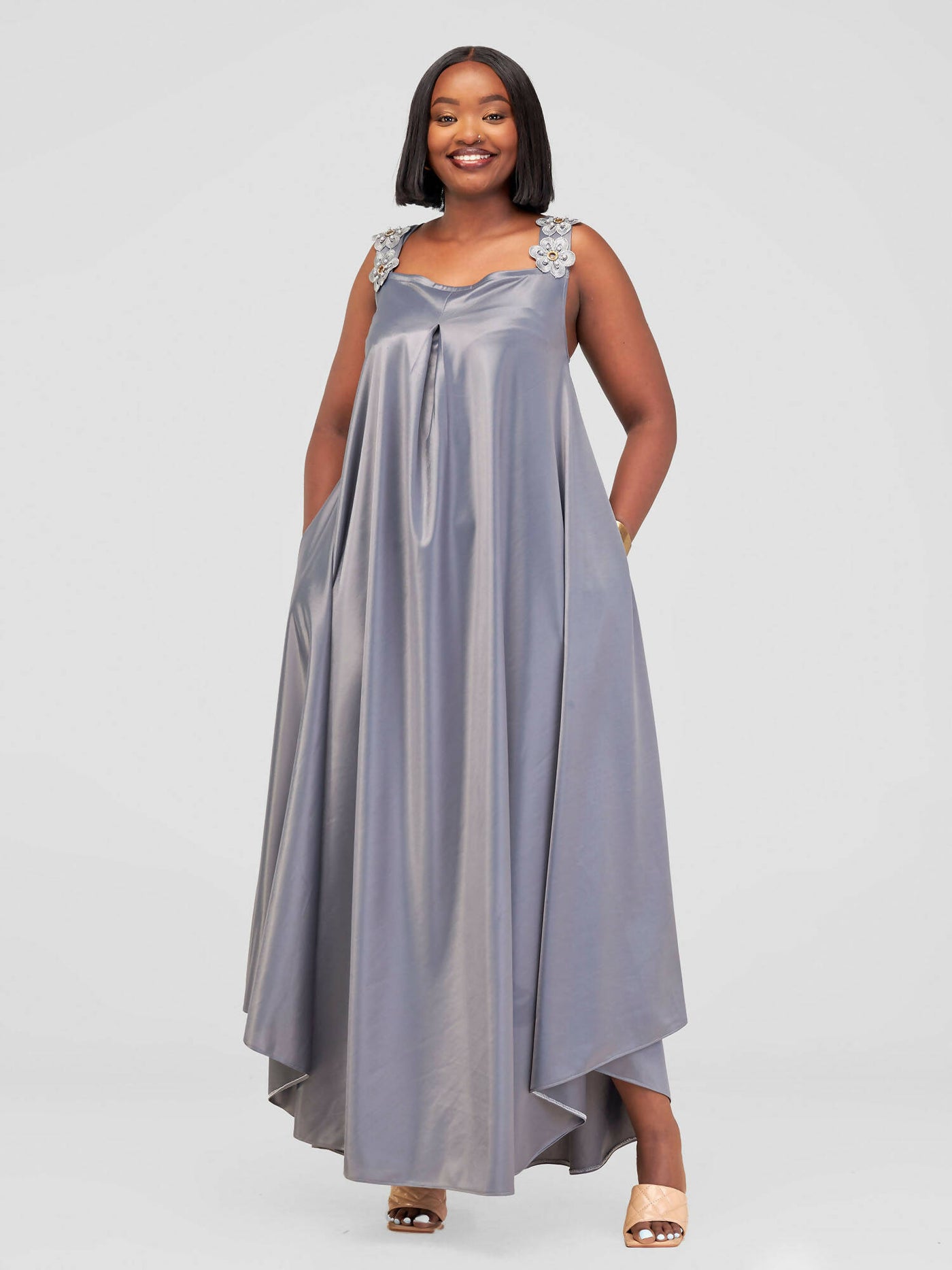 Mariste Moraa Maxi Dress - Grey - Shopzetu