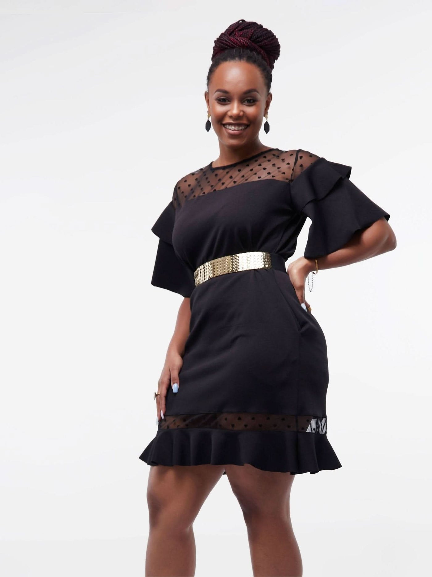 Ladies & Linen Mesh Lbd Dress - Black - Shop Zetu Kenya