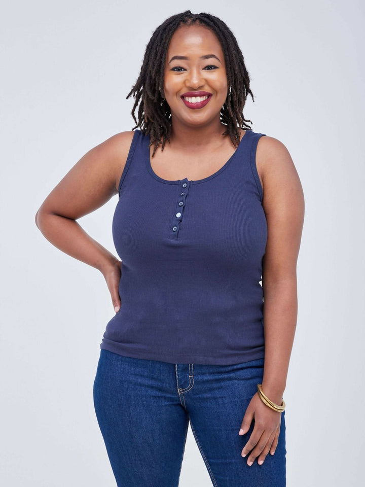 Lamazi Collections Tank Top - Navy Blue - Shop Zetu Kenya