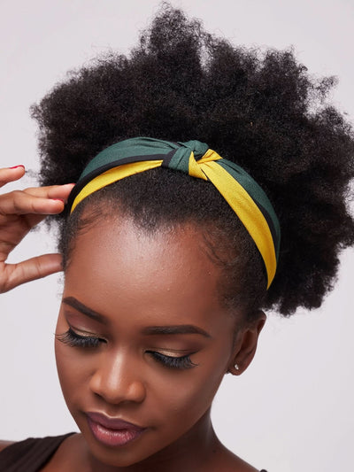 Lizola Tamu Headband - Green / Yellow / Black Stripes - Shop Zetu Kenya
