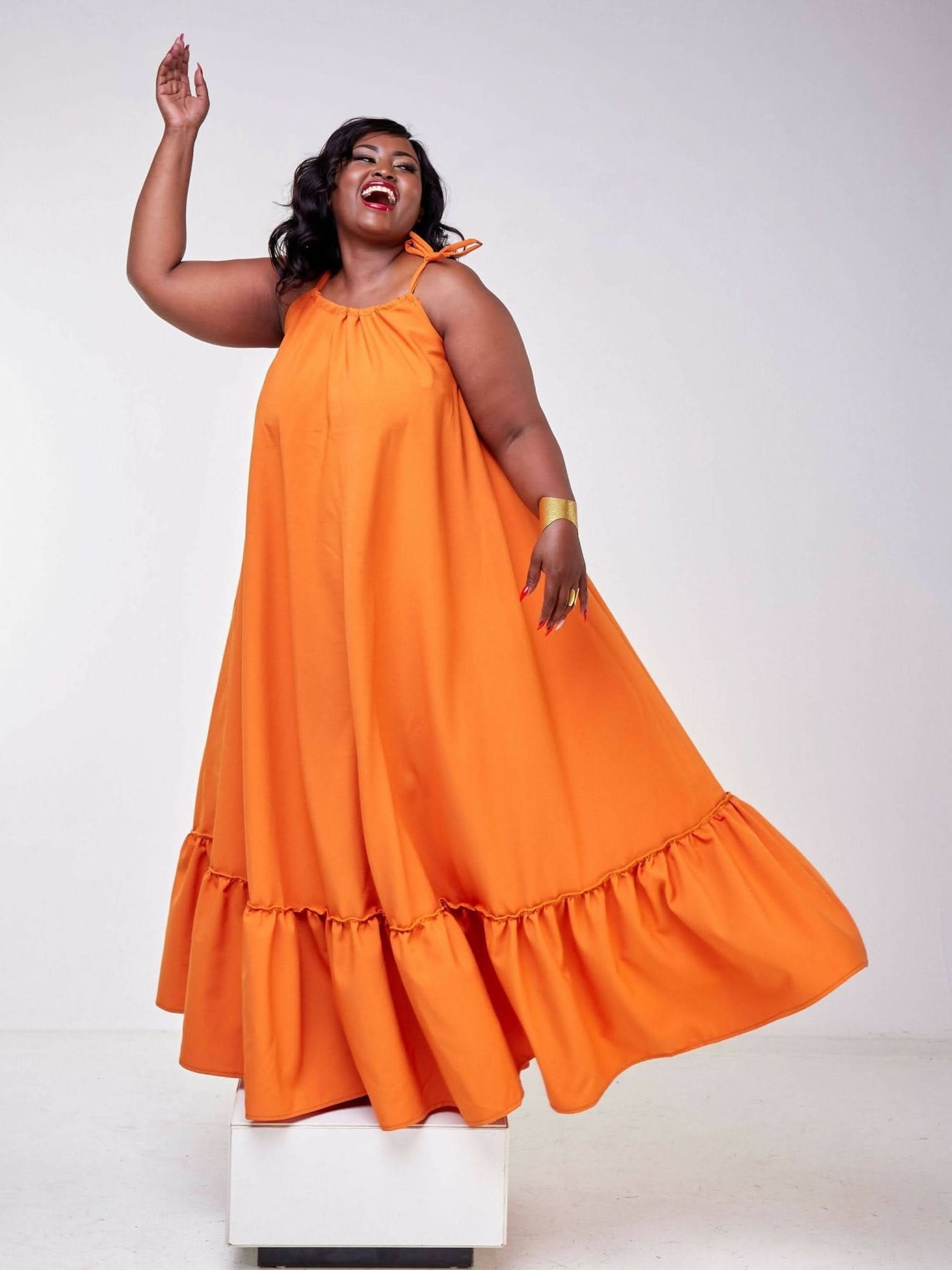 Izulu Lugard Dress - Orange - Shopzetu