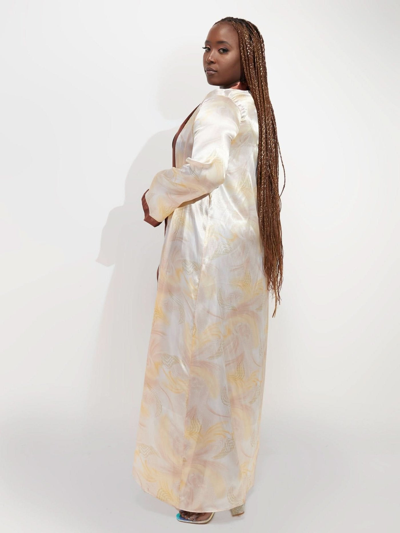 Nika Bonica Pansy Kimono - Buttermilk / Rust Print - Shopzetu