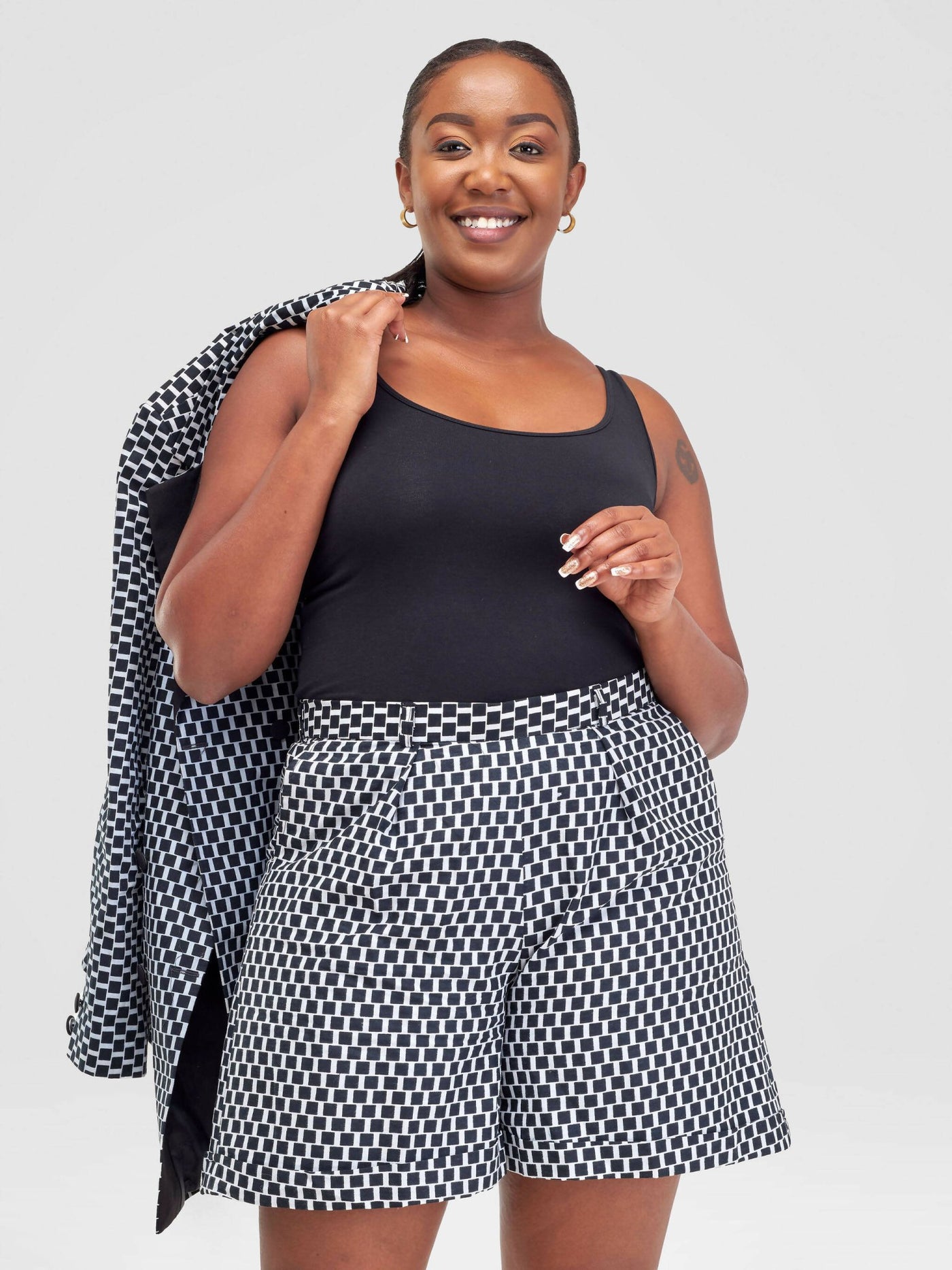 SBV Ankara Pant Suit - Black / White - Shopzetu