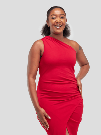 Tuli Nawi Dinner Dress - Red - Shopzetu