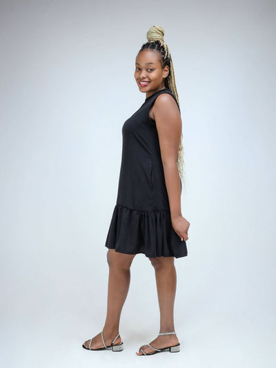 Phyls Collections Leila Sleeveless Shift Knee Length Dress - Black - Shopzetu