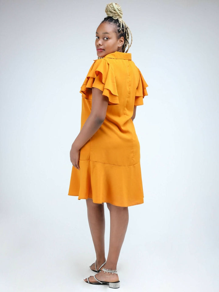 Phyls Collections Naisoi Knee Length Shift Dress - Yellow - Shopzetu