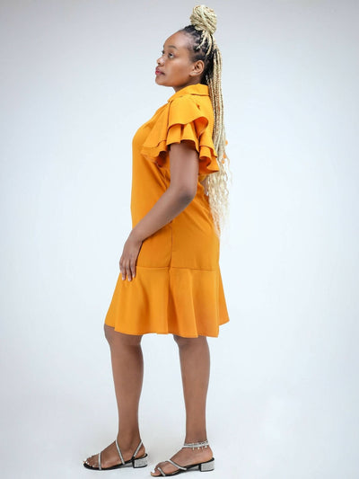 Phyls Collections Naisoi Knee Length Shift Dress - Yellow - Shopzetu