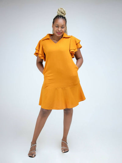Phyls Collections Naisoi Knee Length Shift Dress - Yellow - Shopzetu