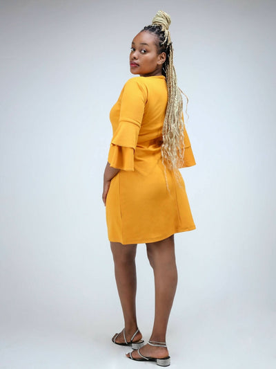 Phyls Collections Zuri Dress - Mustard - Shopzetu