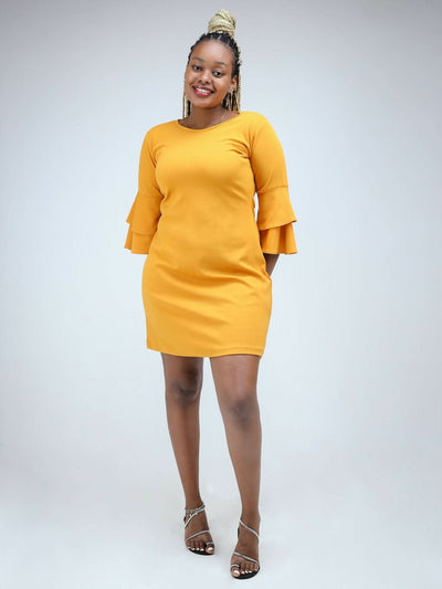 Phyls Collections Zuri Dress - Mustard - Shopzetu