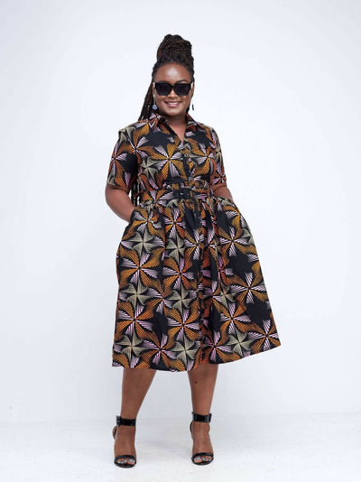 Izulu Solio Dress - Pink Print - Shopzetu