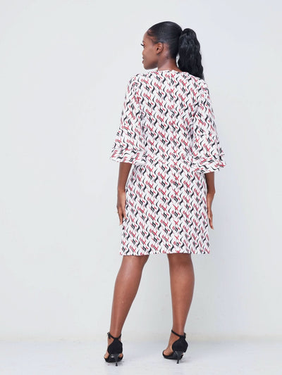 Phyls Collections Zuri Knee Length Dress - Red - Shopzetu