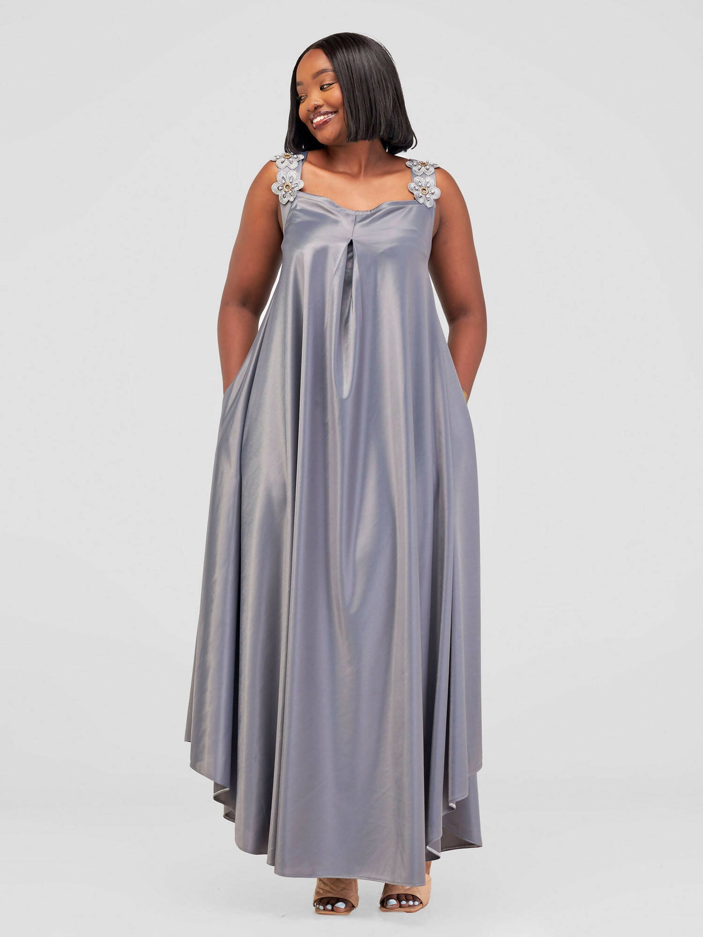 Mariste Moraa Maxi Dress - Grey - Shopzetu