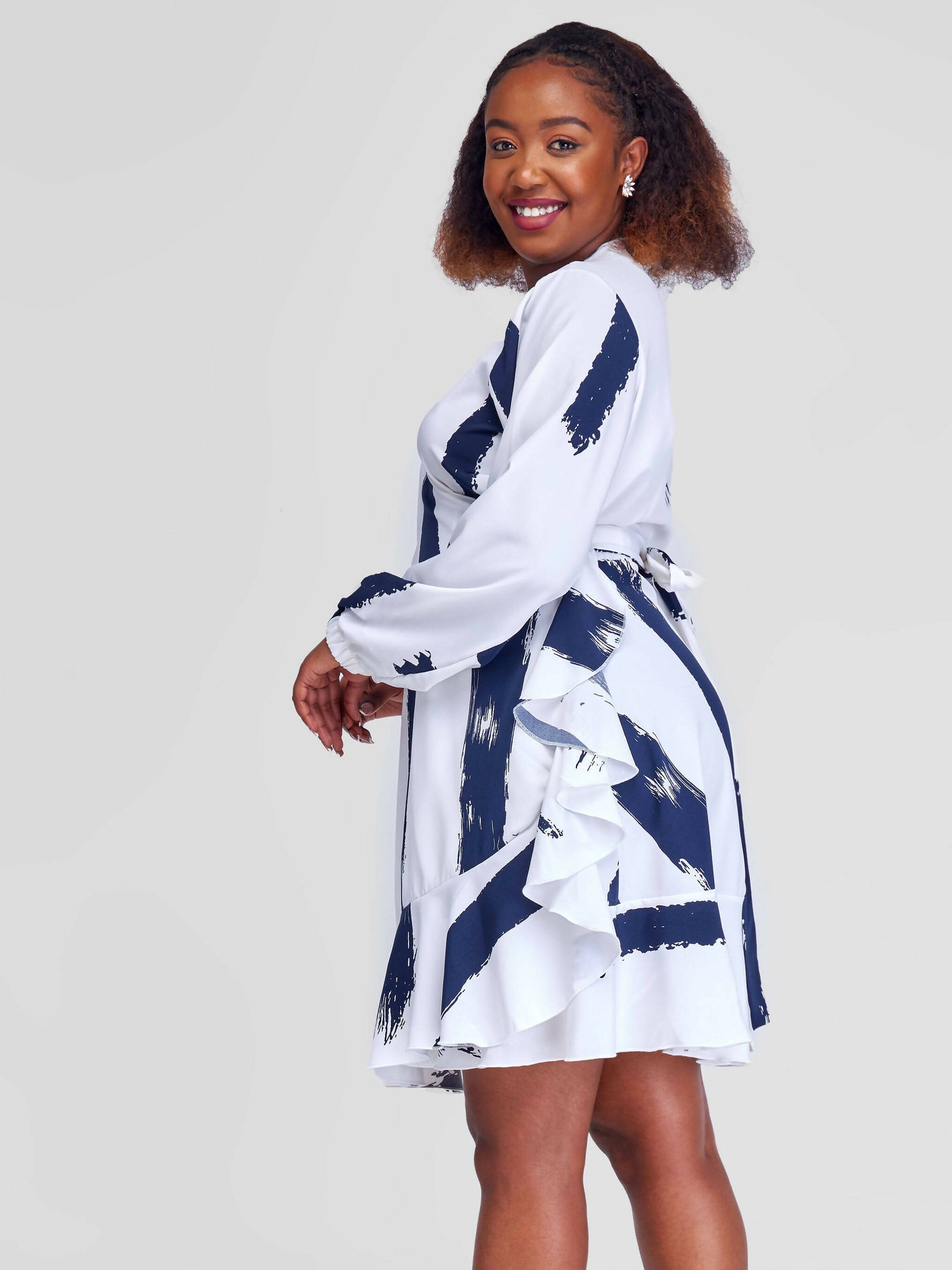 Midi Wrap Dress - White