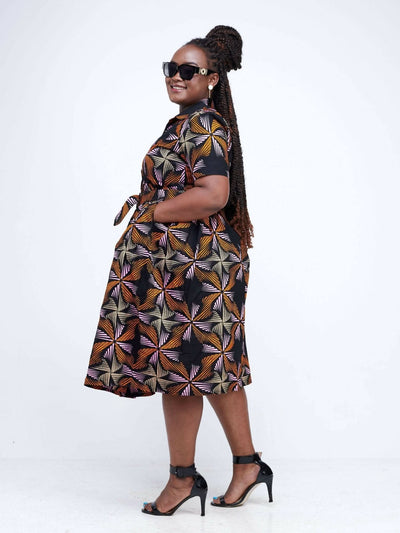 Izulu Solio Dress - Pink Print - Shopzetu