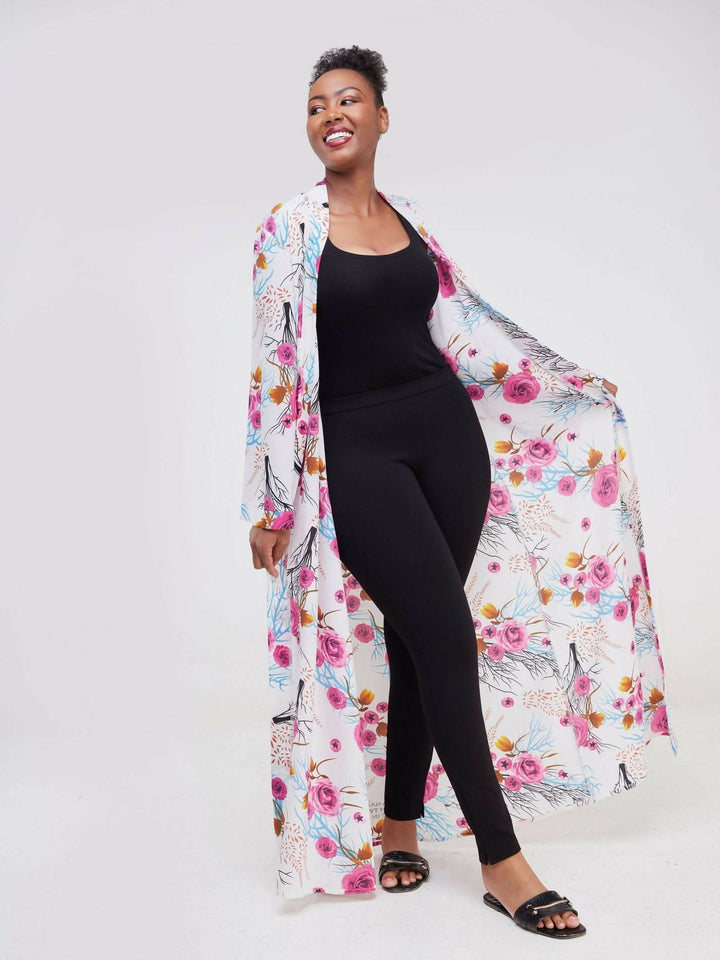 Phyls Collections Malindi Kimono - White - Shopzetu