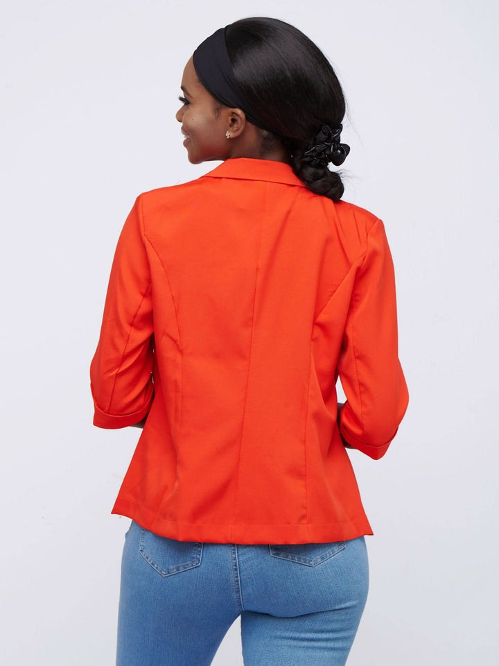 The Fashion Frenzy 3/4 Sleeved Blazer - Red - Shop Zetu Kenya