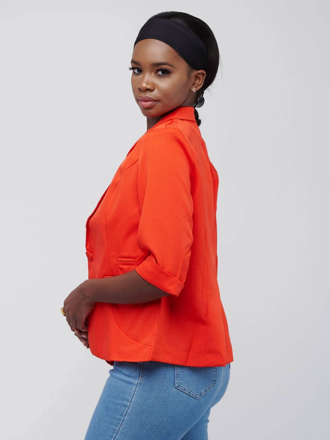 The Fashion Frenzy 3/4 Sleeved Blazer - Red - Shop Zetu Kenya
