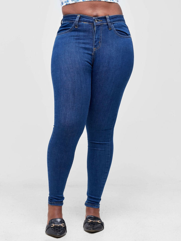 The Fashion Frenzy Skinny Jeans - Blue - Shop Zetu Kenya