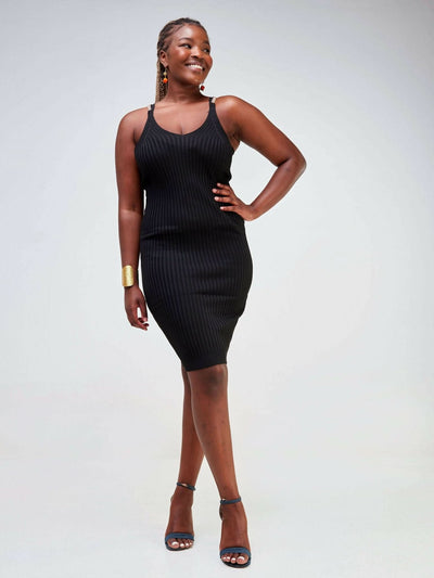 Home Of Colors Plus Size Ribbed Dress - Black - Shopzetu