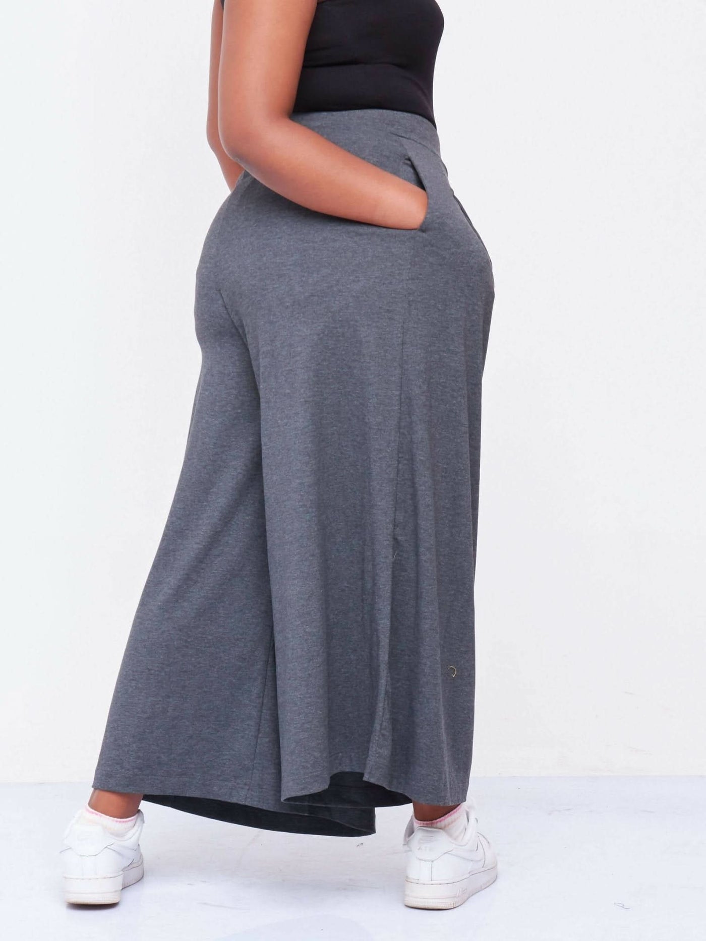 Hessed Long Palazzo pants - Grey - Shopzetu