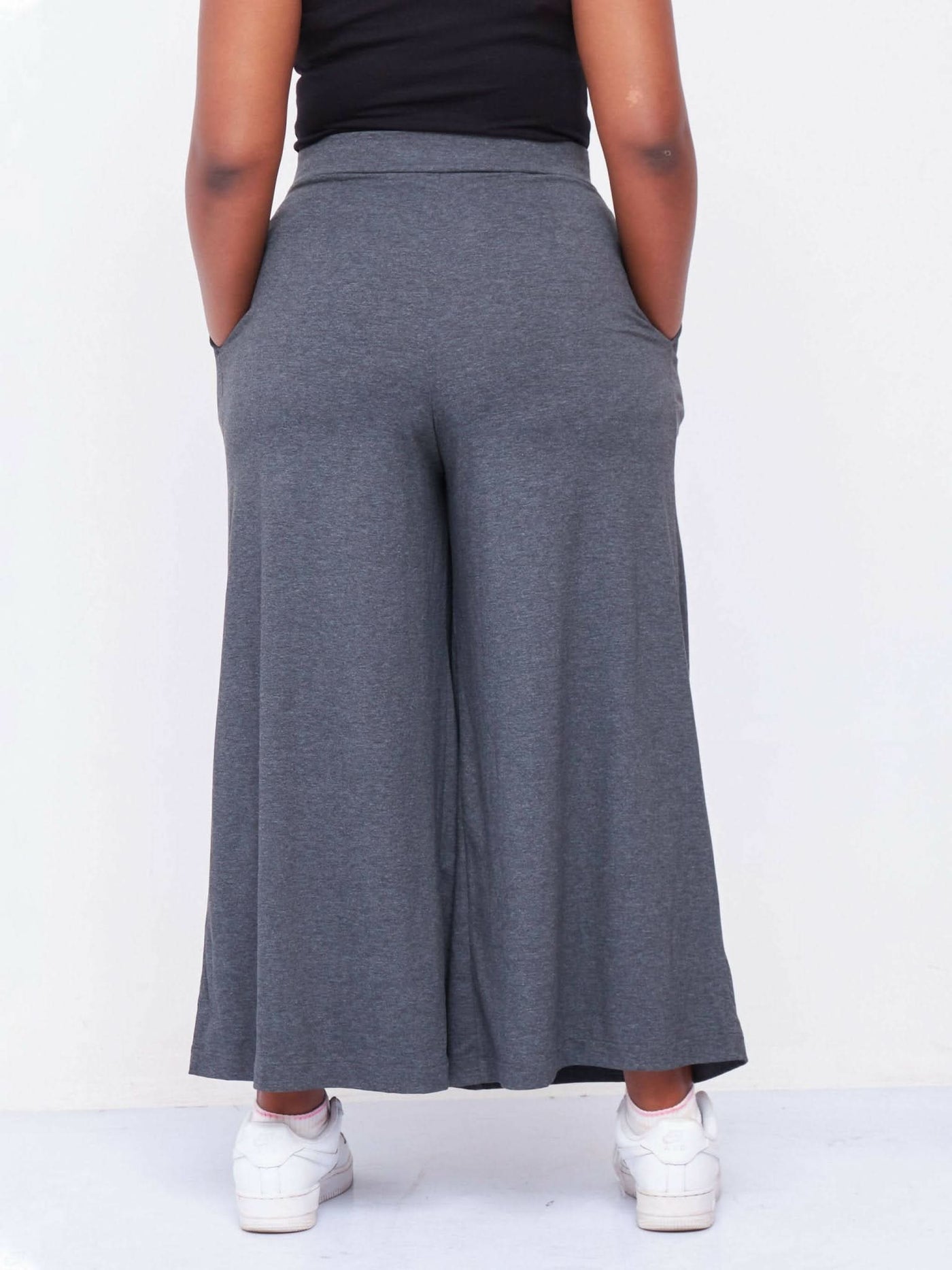 Hessed Long Palazzo pants - Grey - Shopzetu