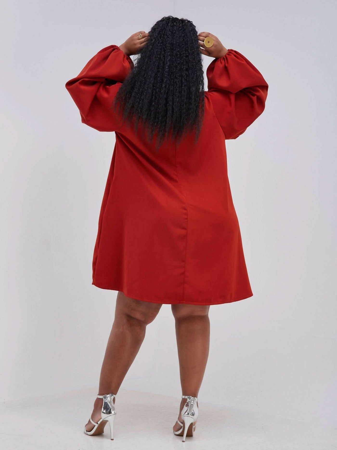 Zia Africa "Above Average" Shift Dress - Burnt Orange - Shopzetu