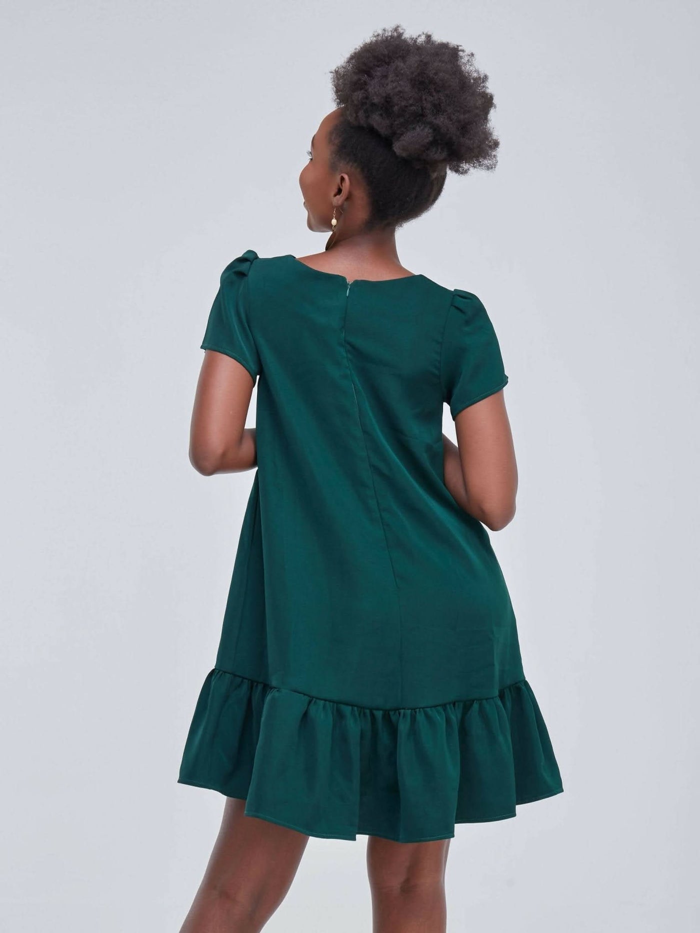 Zia Africa "Malindi" Ruffle Dress - Emerald - Shopzetu