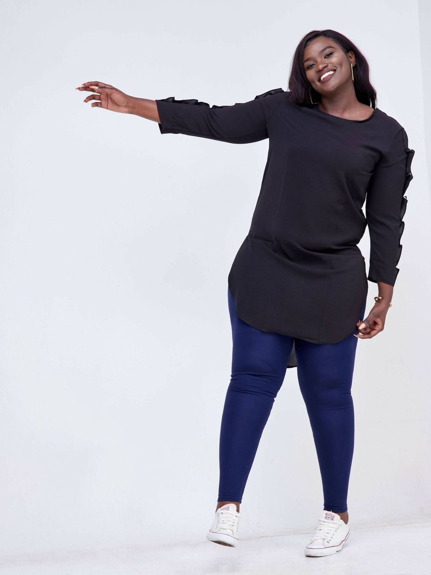 Zola Black Pearl High-low Shirt Dress - Black - Shop Zetu Kenya