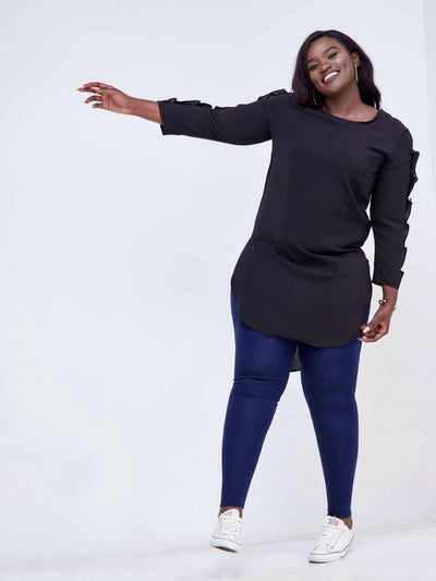 Zola Black Pearl High-low Shirt Dress - Black - Shop Zetu Kenya