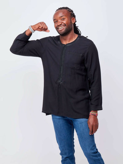 Zola Egyptian cotton Shirt - Black - Shop Zetu Kenya