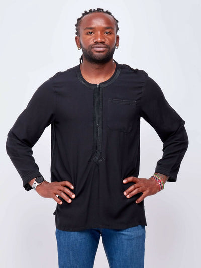 Zola Egyptian cotton Shirt - Black - Shop Zetu Kenya
