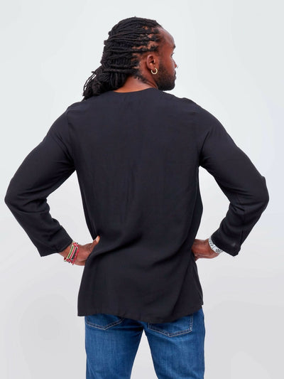 Zola Egyptian cotton Shirt - Black - Shop Zetu Kenya