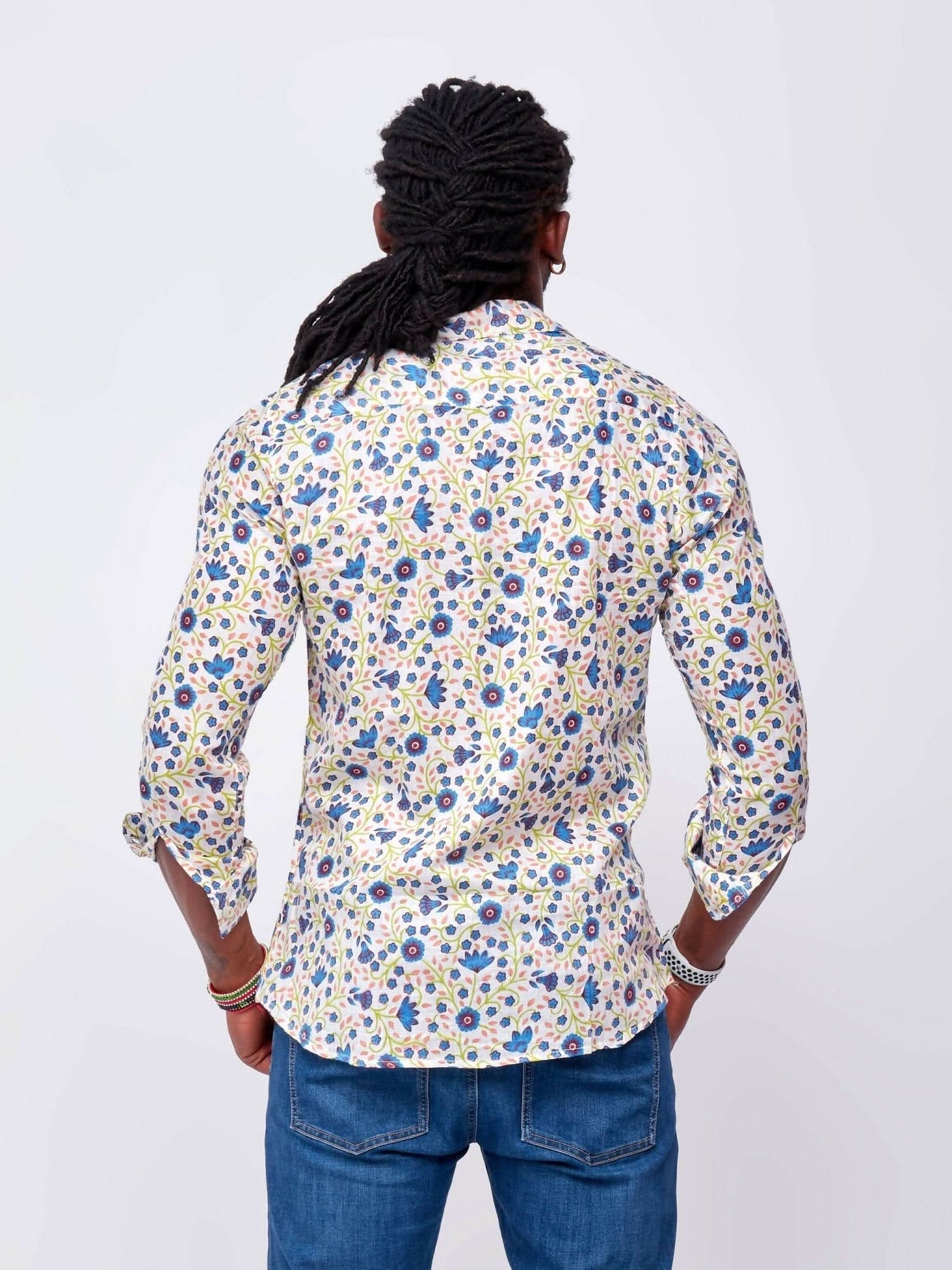 Zola Men's Floral Shirt - Blue - Shop Zetu Kenya