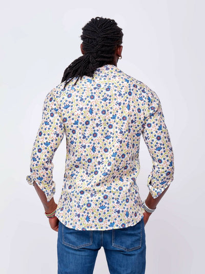 Zola Men's Floral Shirt - Blue - Shop Zetu Kenya