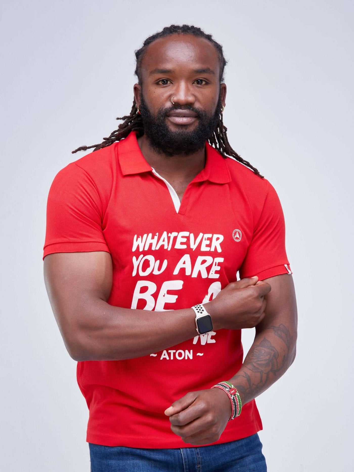 Zola Printed Polo Shirt - Red - Shop Zetu Kenya