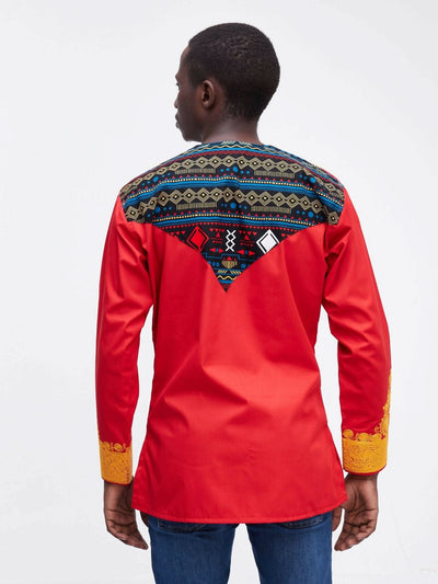 Tribal Touch Shirt - Red - Shopzetu