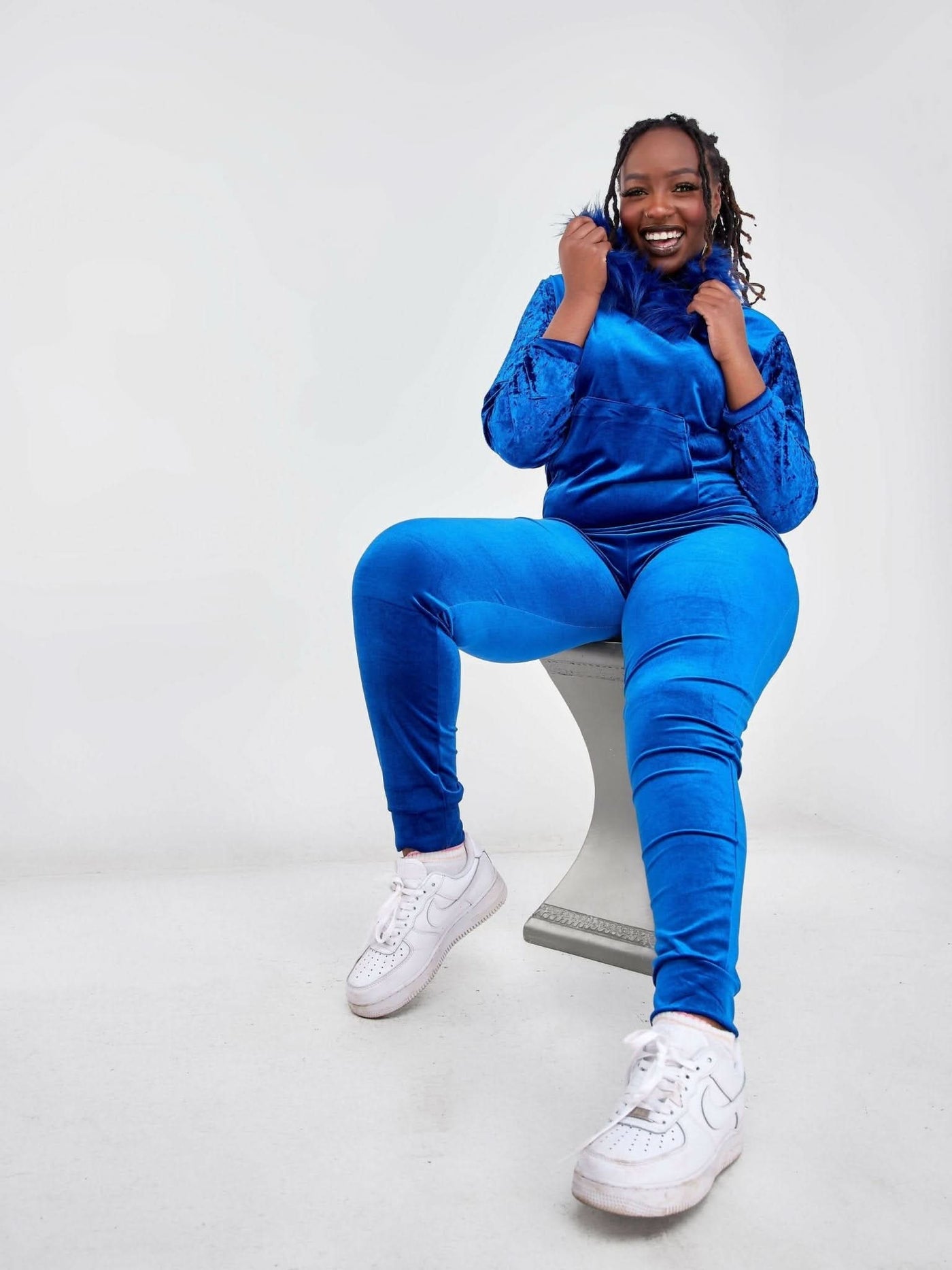 Velvet Two Piece - Blue - Shopzetu