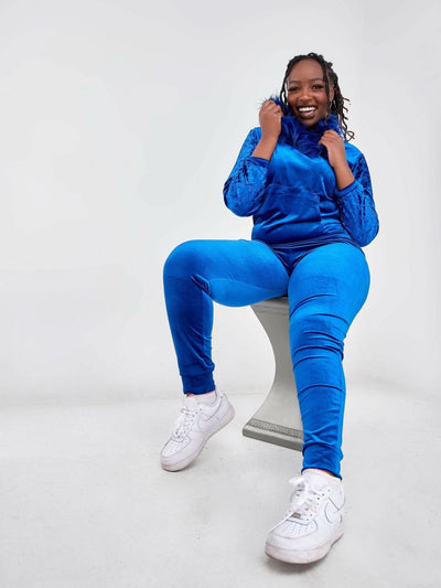 Velvet Two Piece - Blue - Shopzetu