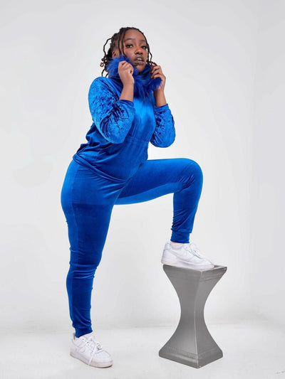 Velvet Two Piece - Blue - Shopzetu